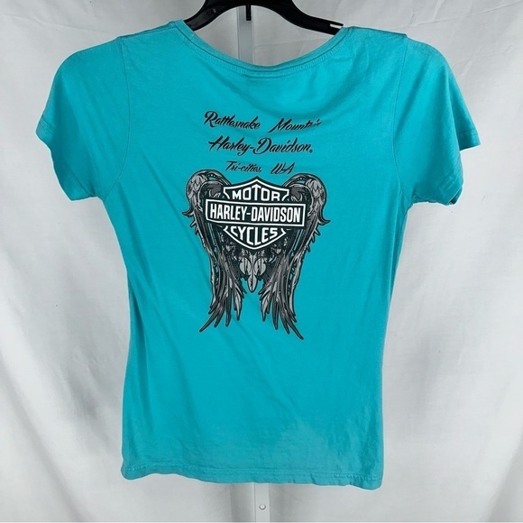 Harley Davidson Women’s Blue Rattlesnake Mountain T Shirt Size M - Picture 3 of 7